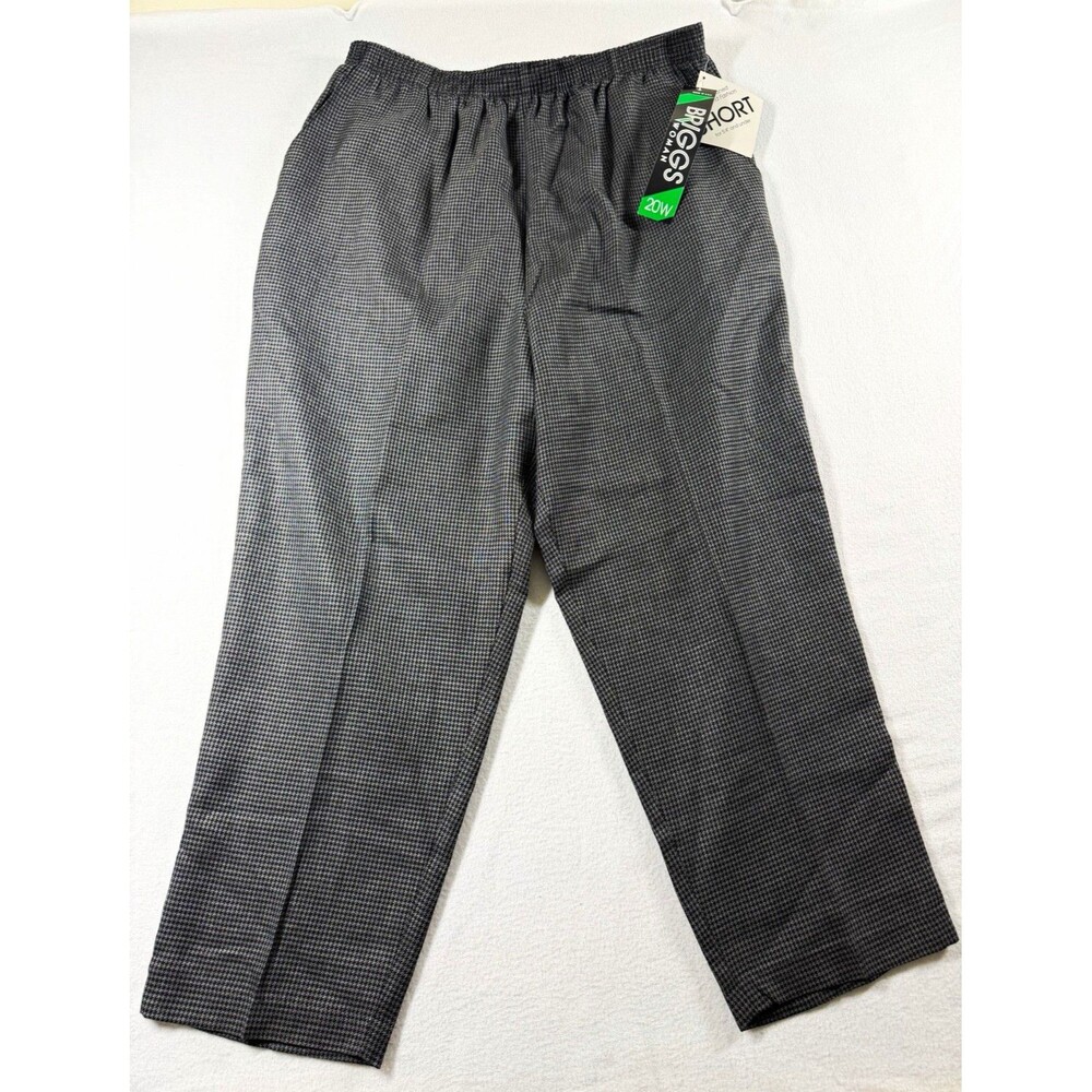 Briggs New York Womens Pants Plus Size 20W Gray Black Houndstooth  stretch 585